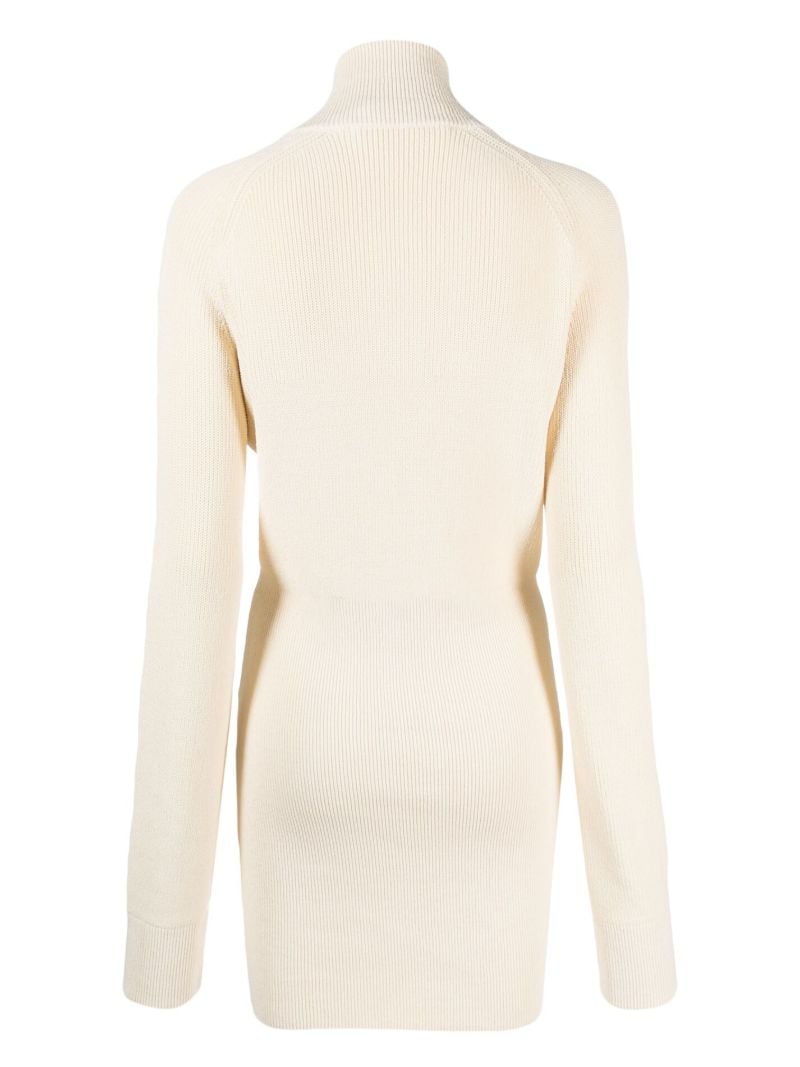 Neutral Rutu Ribbed Mini Dress