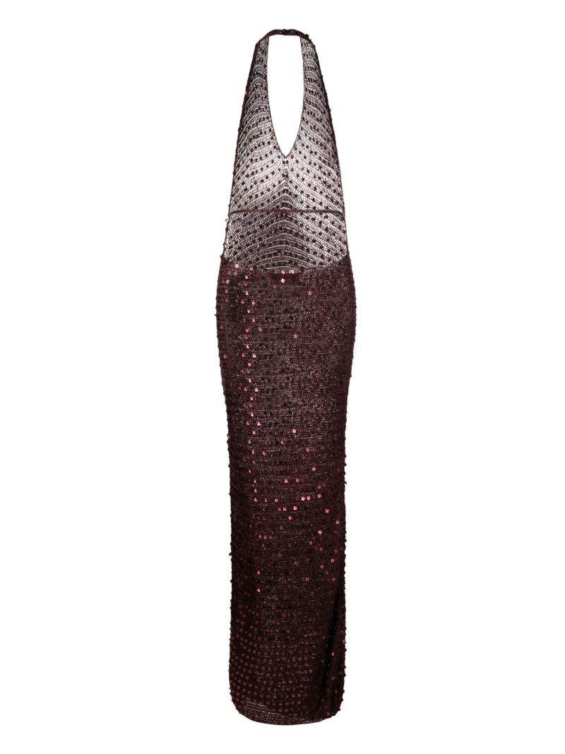 Red Enodia Sequin-embellished Dress