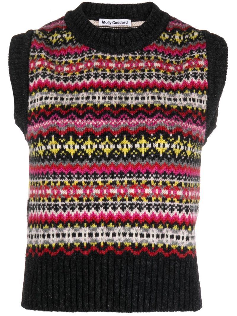 Grey Jen Fair Isle Sweater Vest