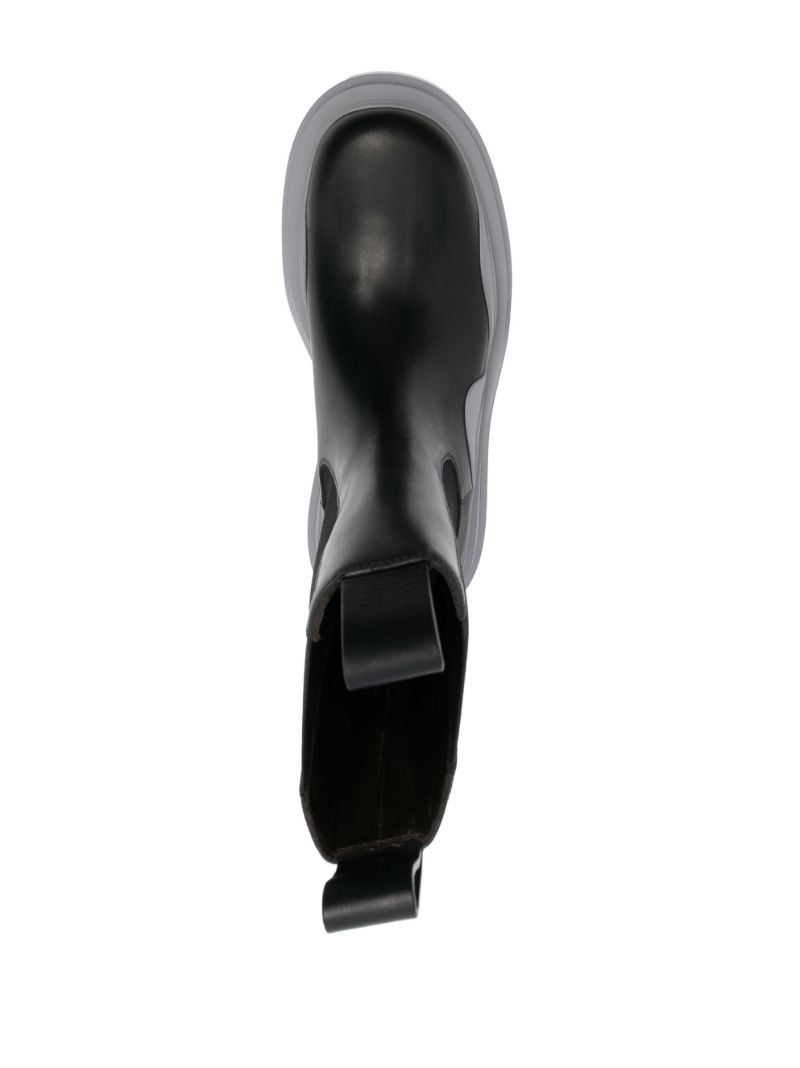 Black Tire Leather Chelsea Boots