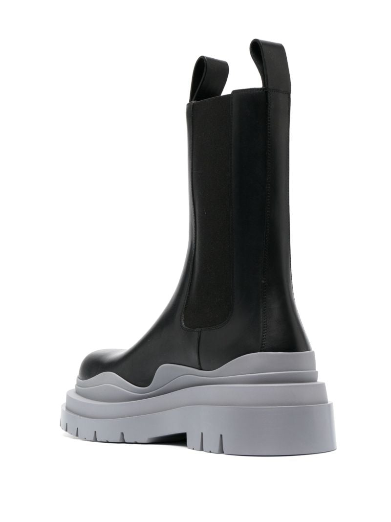Black Tire Leather Chelsea Boots