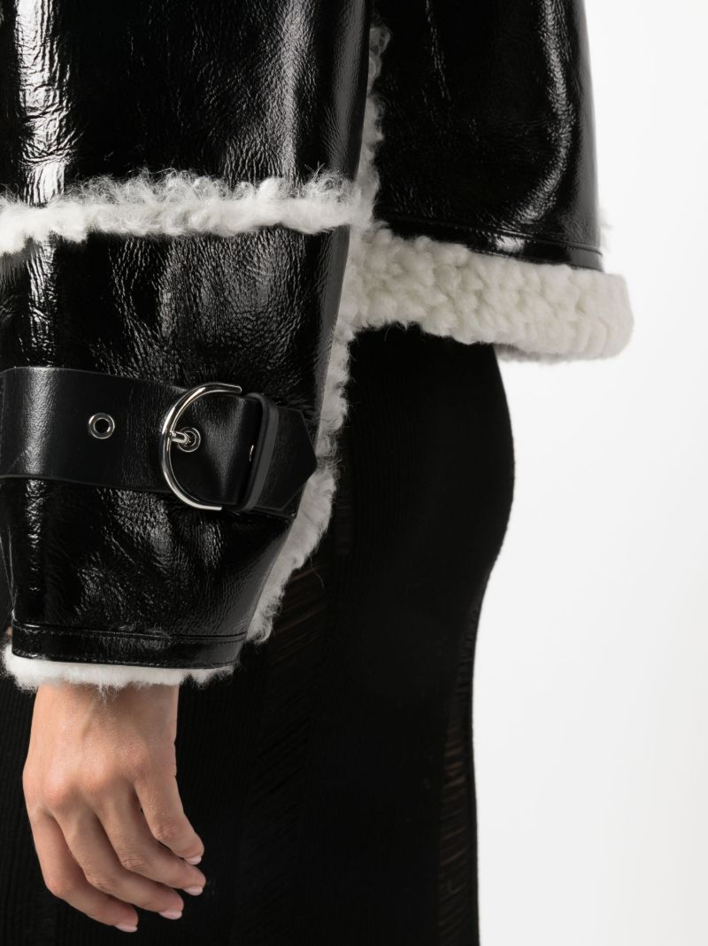 Black Reva Cropped Shearling Jacket