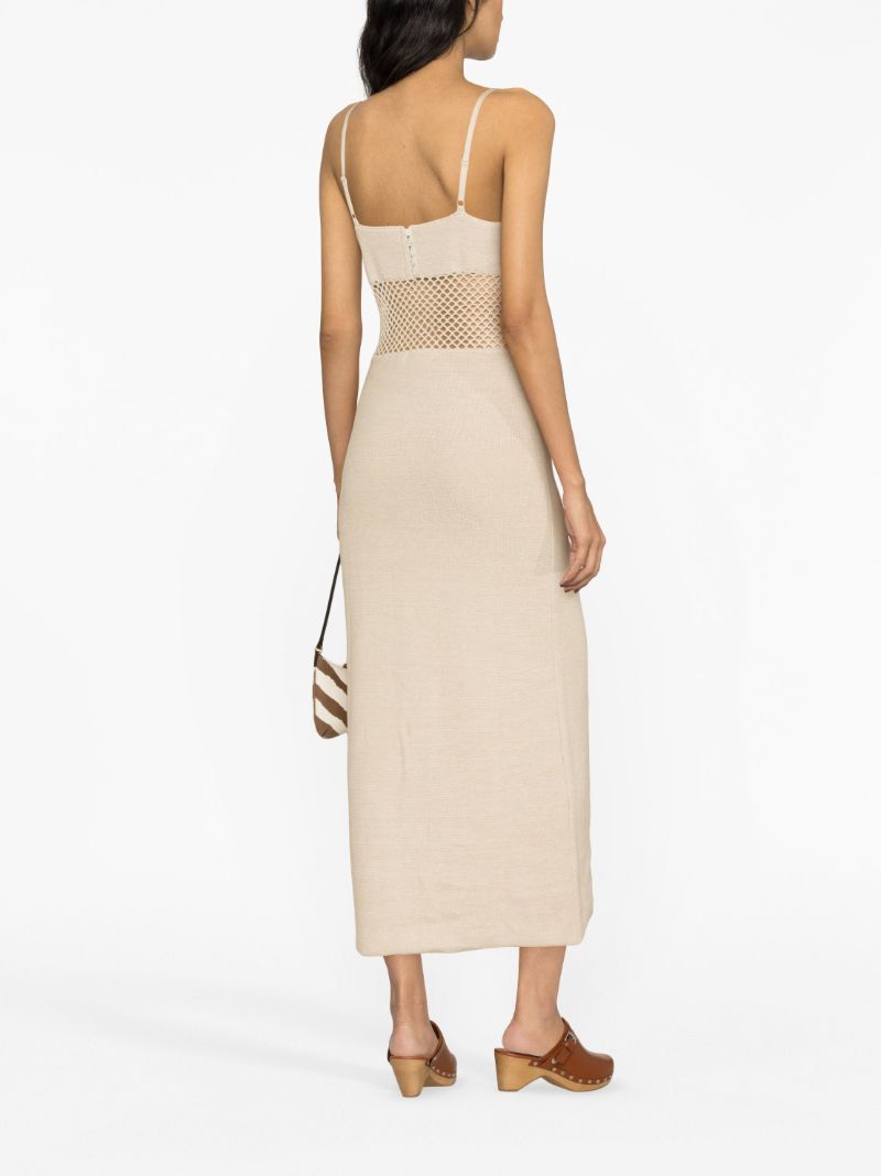 Neutral Tara Cotton Crochet Maxi Dress