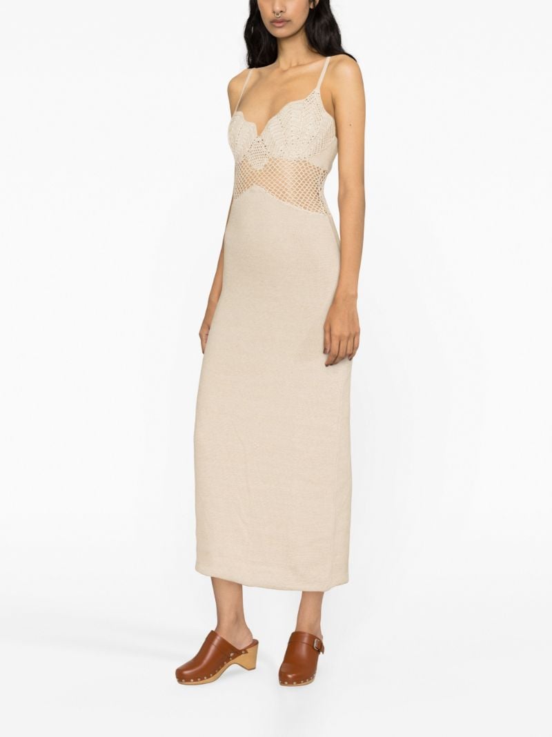 Neutral Tara Cotton Crochet Maxi Dress