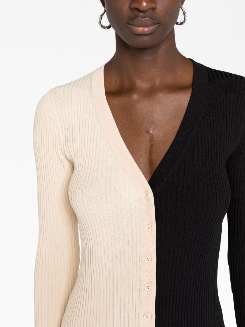 Black Shoko Two-tone Knitted Midi Dress