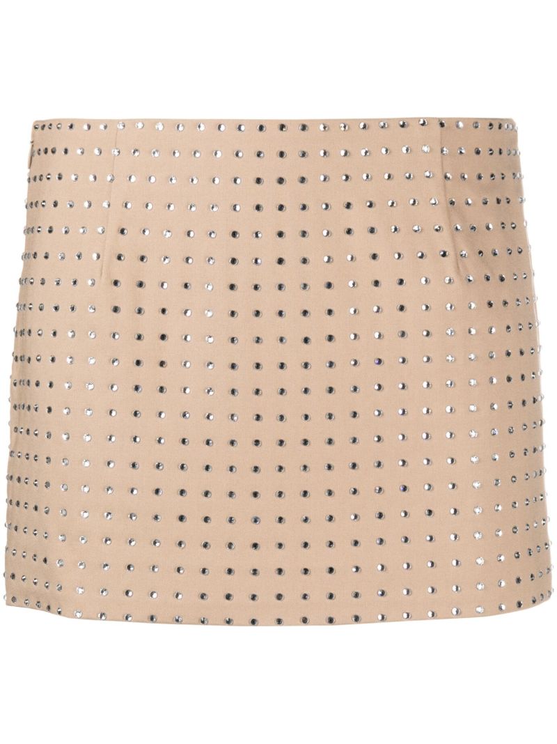 Beige Isidora DiamontÃ© Mini Skirt