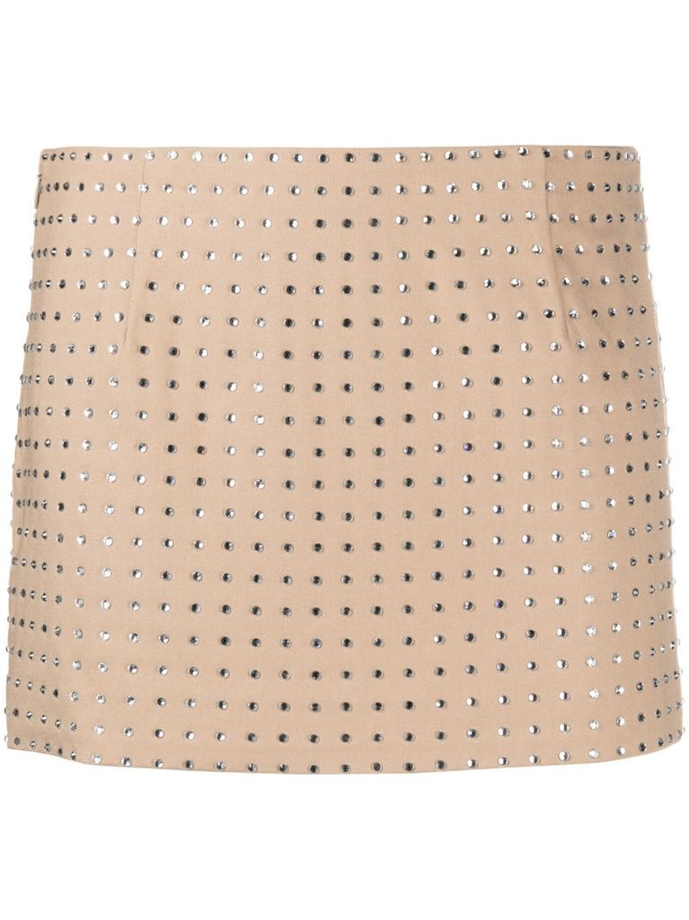 Beige Isidora DiamontÃ© Mini Skirt