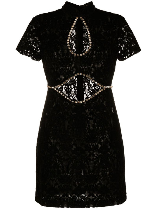 Black Mercy Cut-out Lace Mini Dress