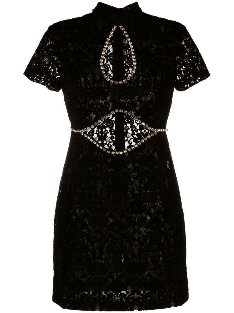 Black Mercy Cut-out Lace Mini Dress
