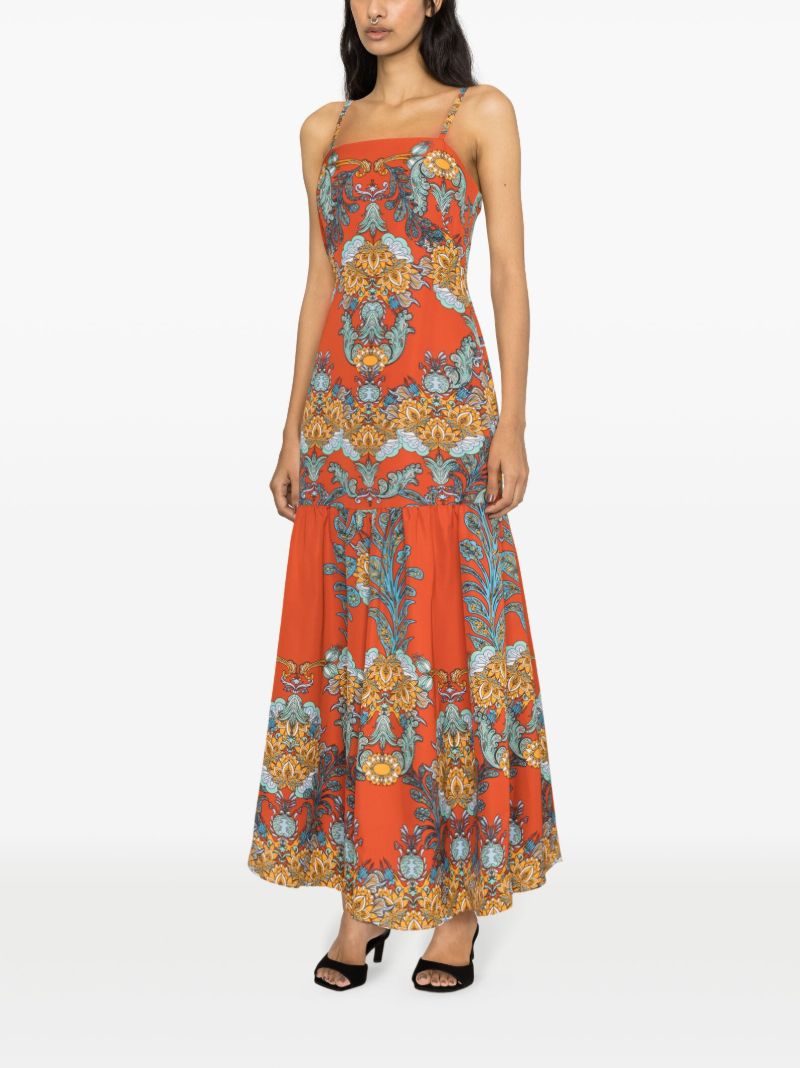 Orange Cordiela Floral Print Maxi Dress