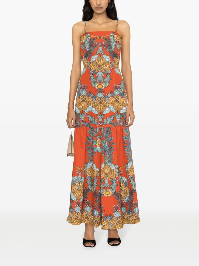 Orange Cordiela Floral Print Maxi Dress