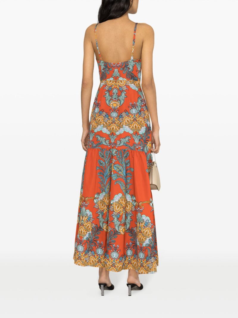 Orange Cordiela Floral Print Maxi Dress