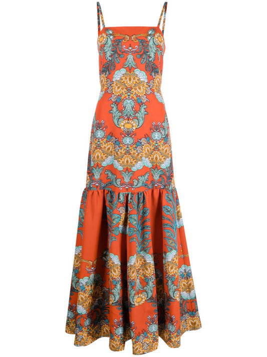 Orange Cordiela Floral Print Maxi Dress