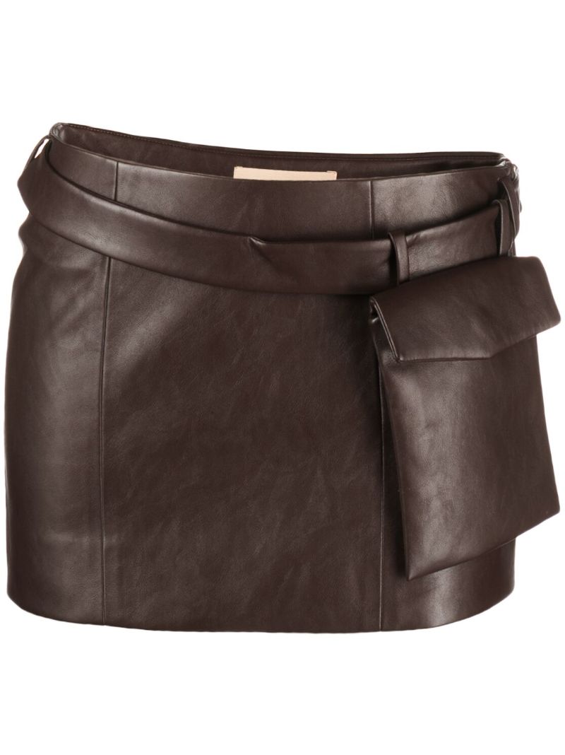 Red Osyne Faux-leather Mini Skirt