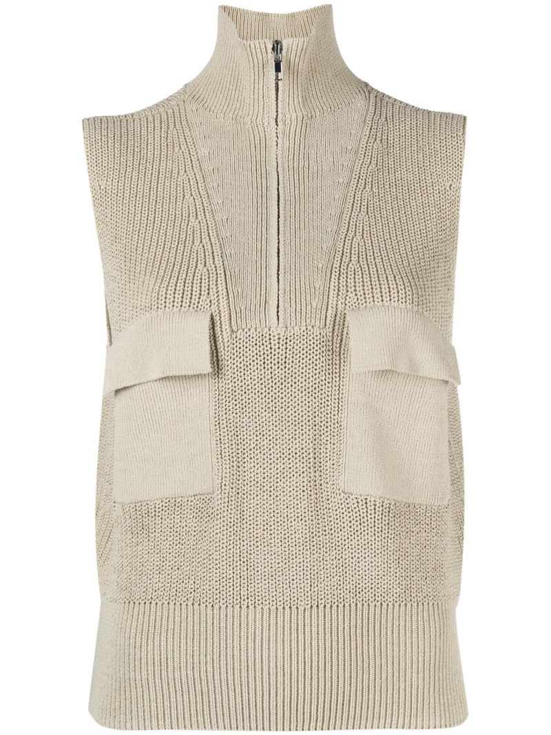 Neutral Pieri Sleeveless Knitted Top