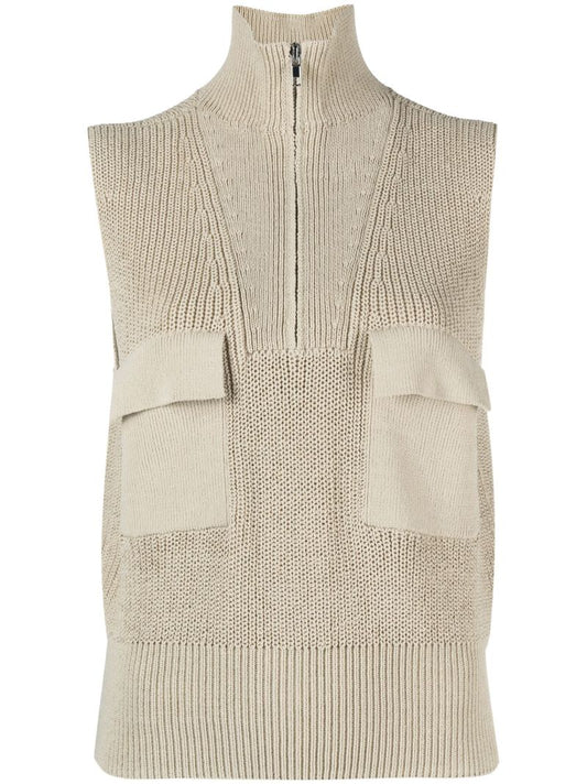 Neutral Pieri Sleeveless Knitted Top