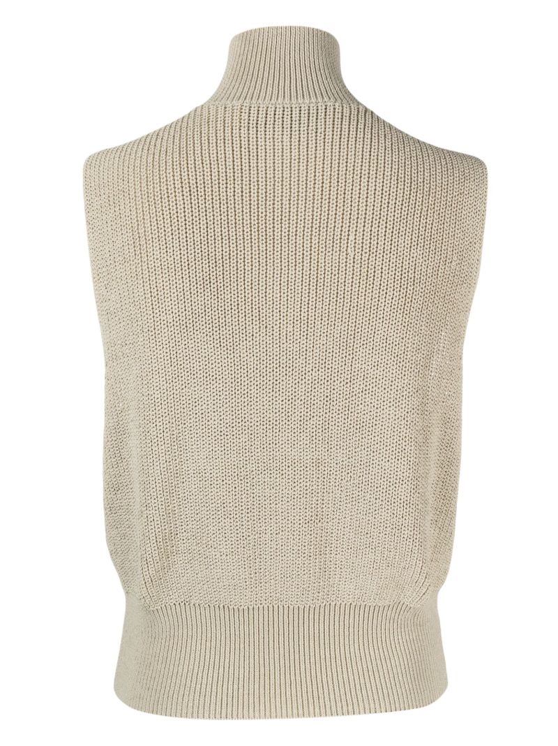 Neutral Pieri Sleeveless Knitted Top