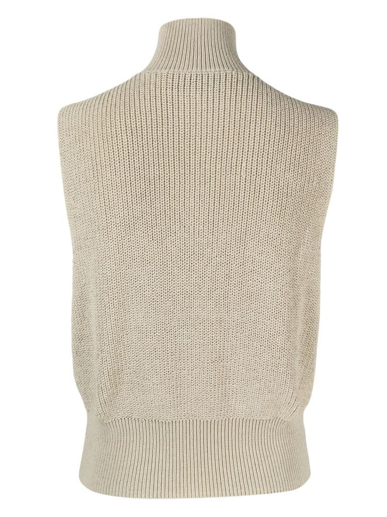 Neutral Pieri Sleeveless Knitted Top