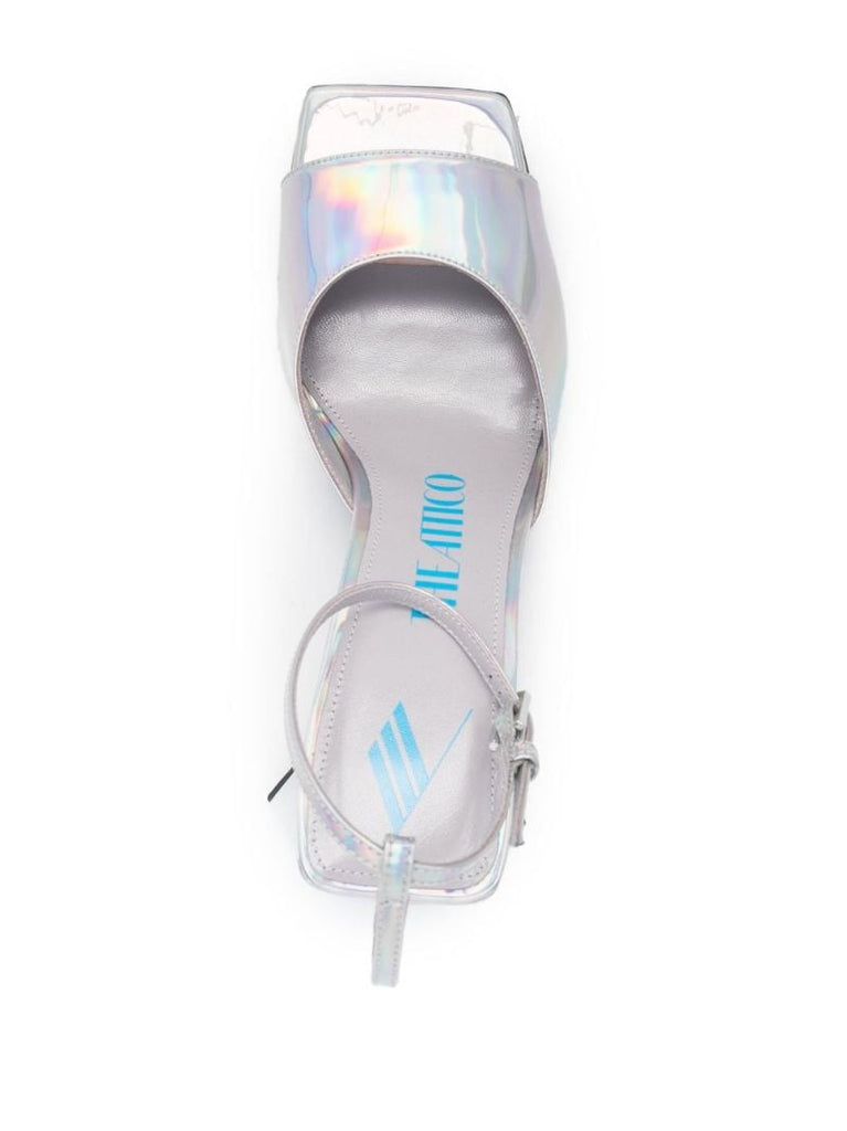 Silver Piper 85 Holographic Sandals