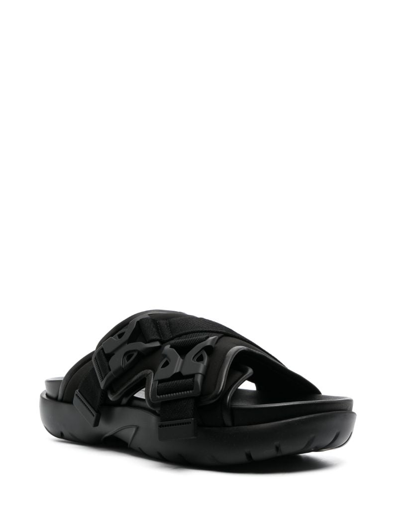 Black Snap Slide Sandals
