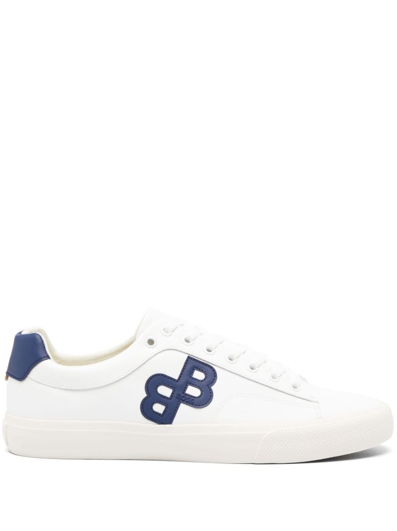 White Aiden Monogram-patch Sneakers