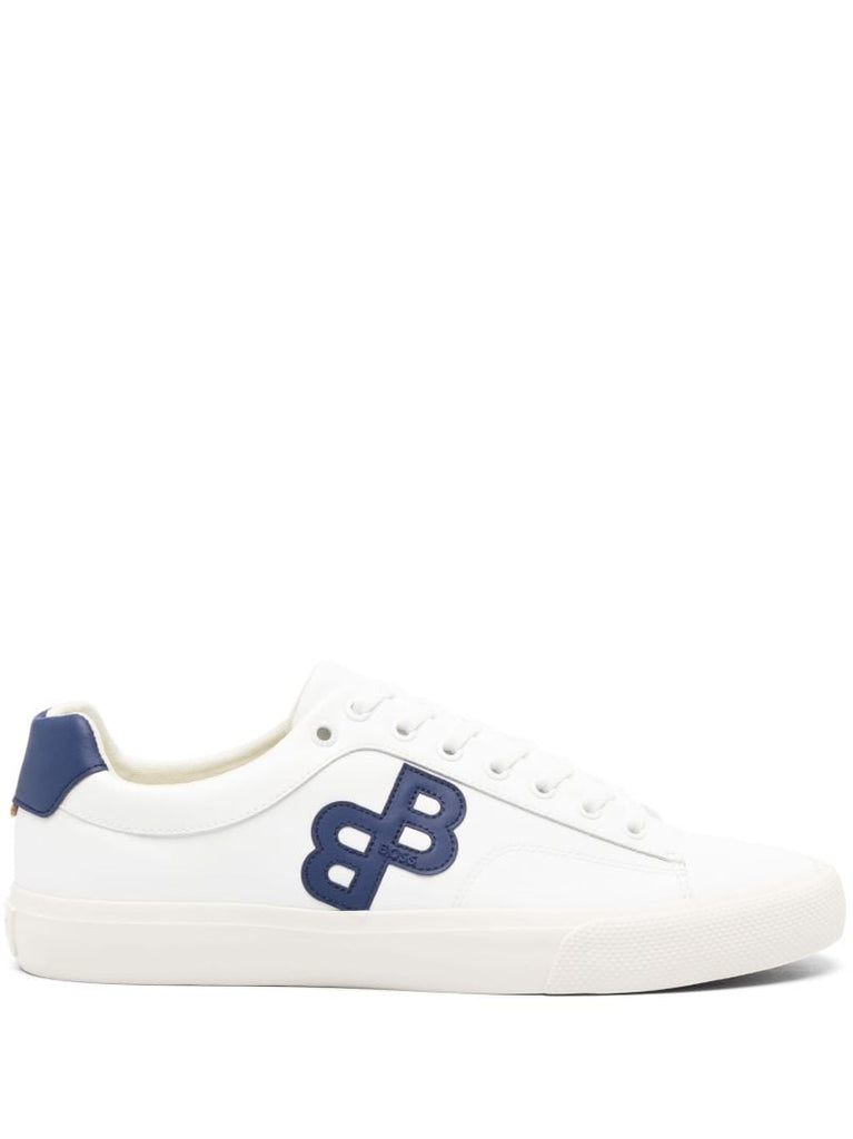 White Aiden Monogram-patch Sneakers