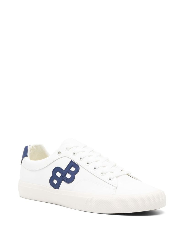 White Aiden Monogram-patch Sneakers