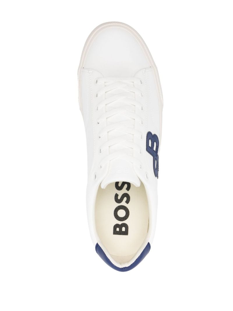 White Aiden Monogram-patch Sneakers