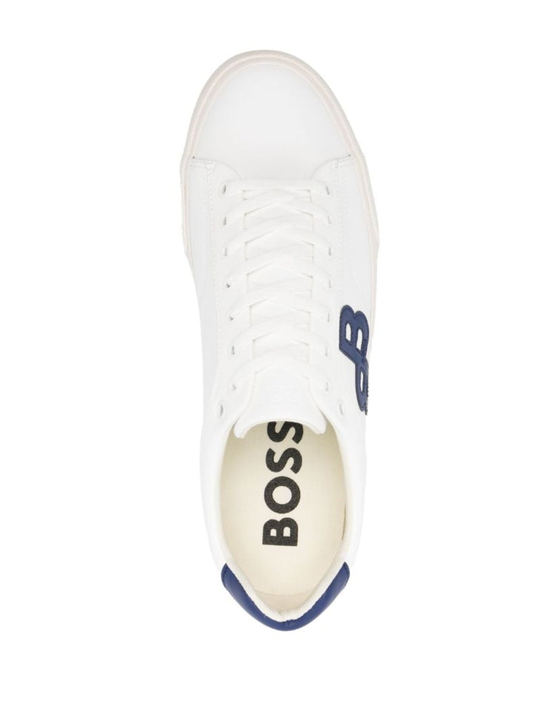 White Aiden Monogram-patch Sneakers