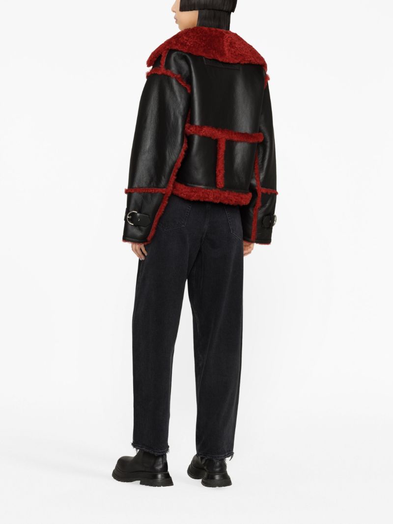 Black Reva Shearling-lined Leather Jacket