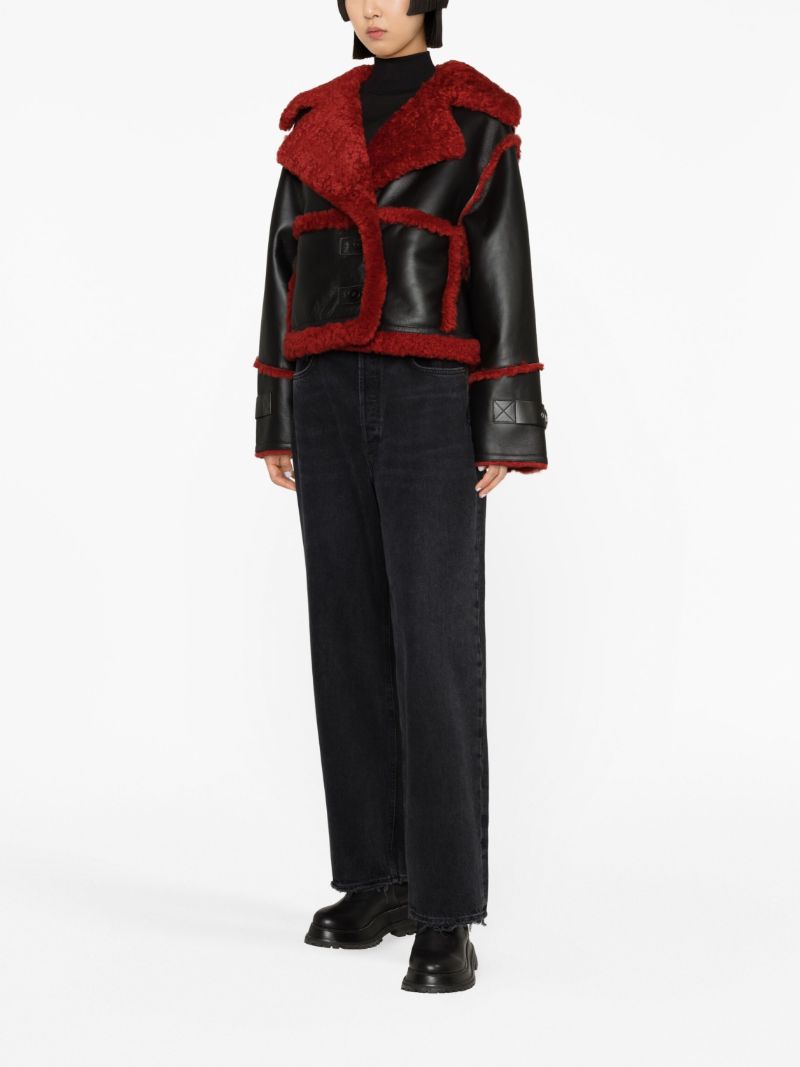 Black Reva Shearling-lined Leather Jacket