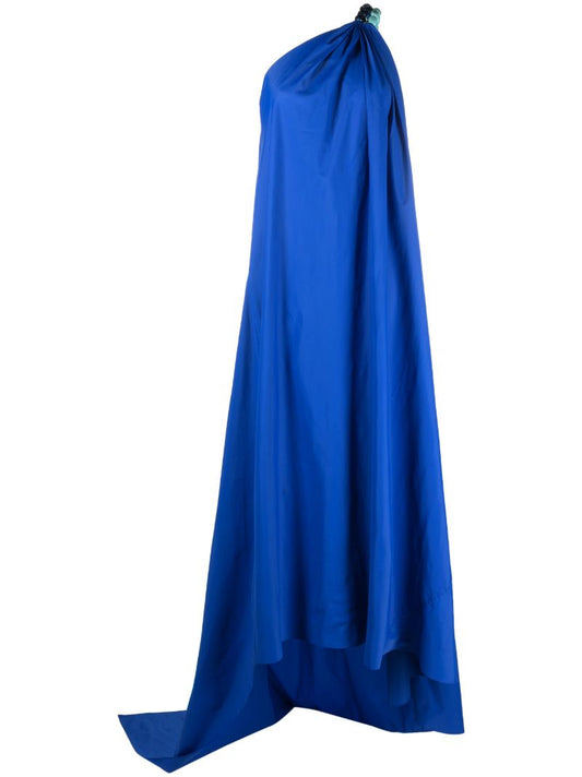 Blue Mason One-shoulder Gown