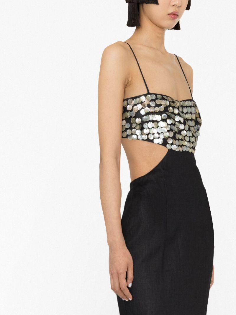 Black Jada Cut-out Paillette-embellished Midi Dress