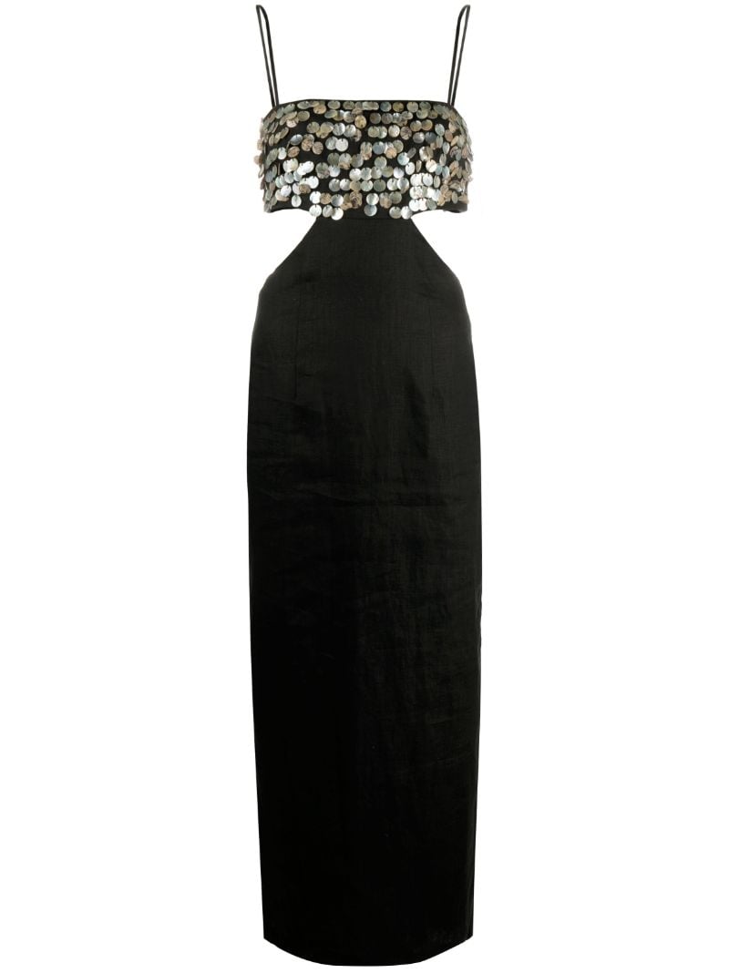Black Jada Cut-out Paillette-embellished Midi Dress