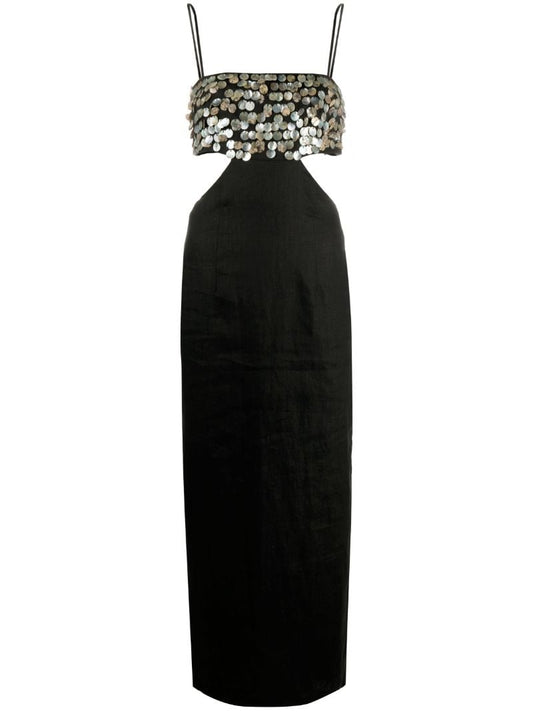 Black Jada Cut-out Paillette-embellished Midi Dress