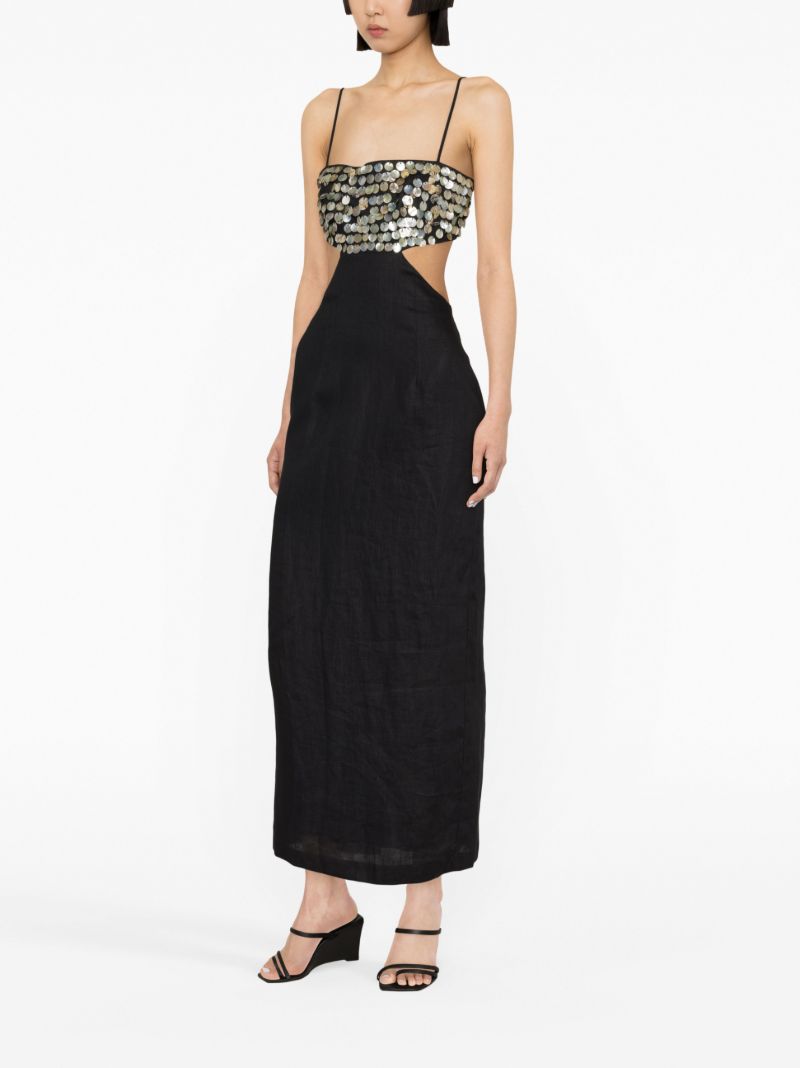 Black Jada Cut-out Paillette-embellished Midi Dress