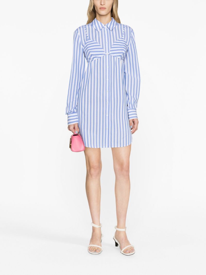 Blue Alita Striped Cotton Shirt Dress