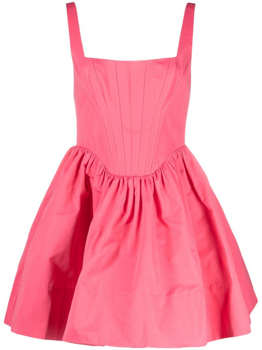 Pink Landscape Flared Mini Dress