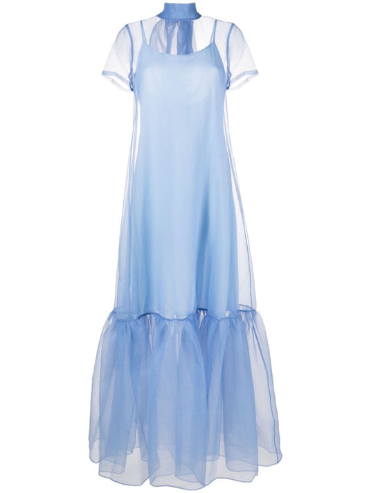 Blue Calluna Sheer Maxi Dress