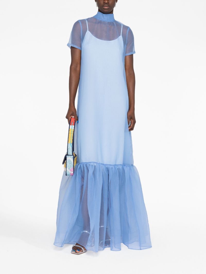 Blue Calluna Sheer Maxi Dress