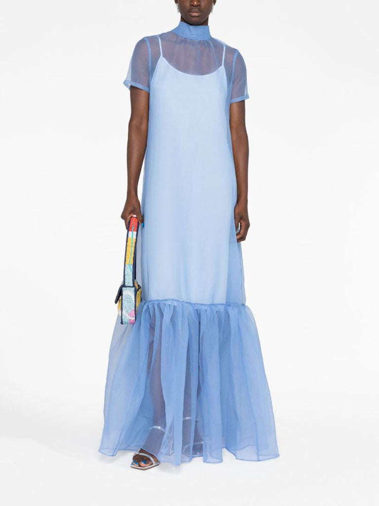 Blue Calluna Sheer Maxi Dress