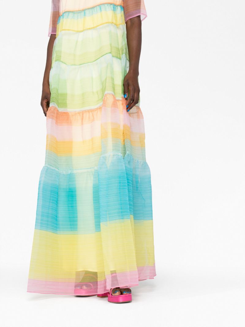 Green Hyacinth OmbrÃ_x0083_Â© Tiered Maxi Dress