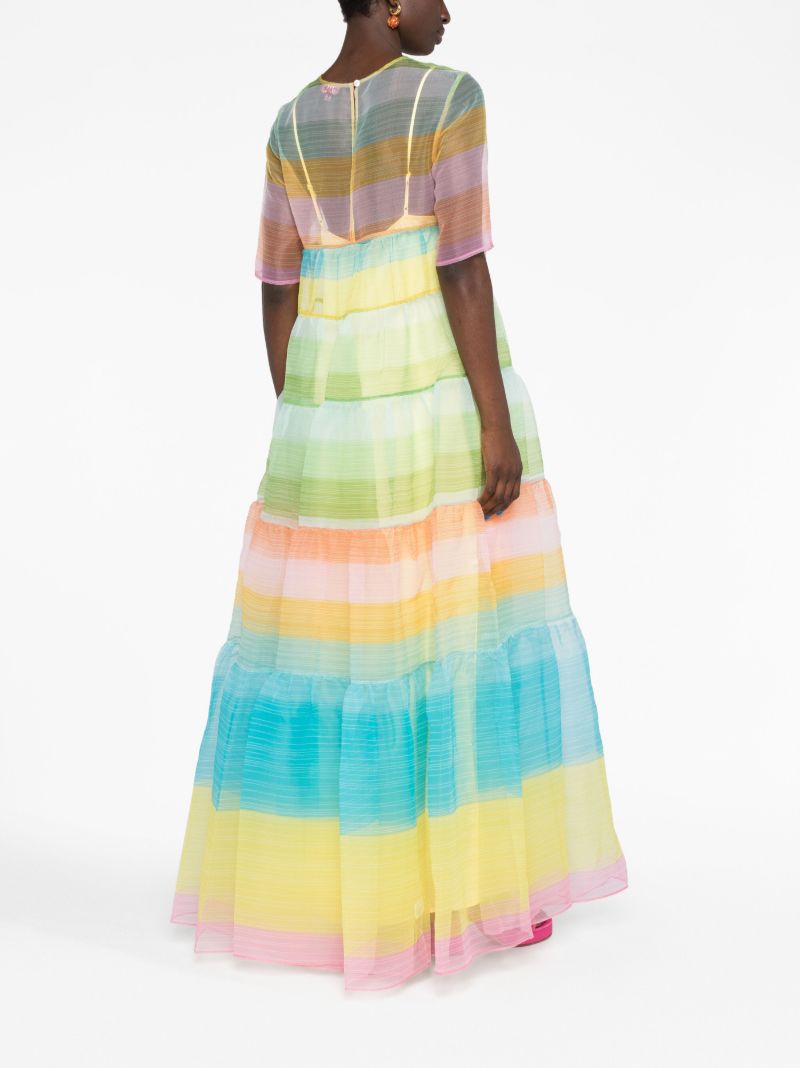 Green Hyacinth OmbrÃ_x0083_Â© Tiered Maxi Dress