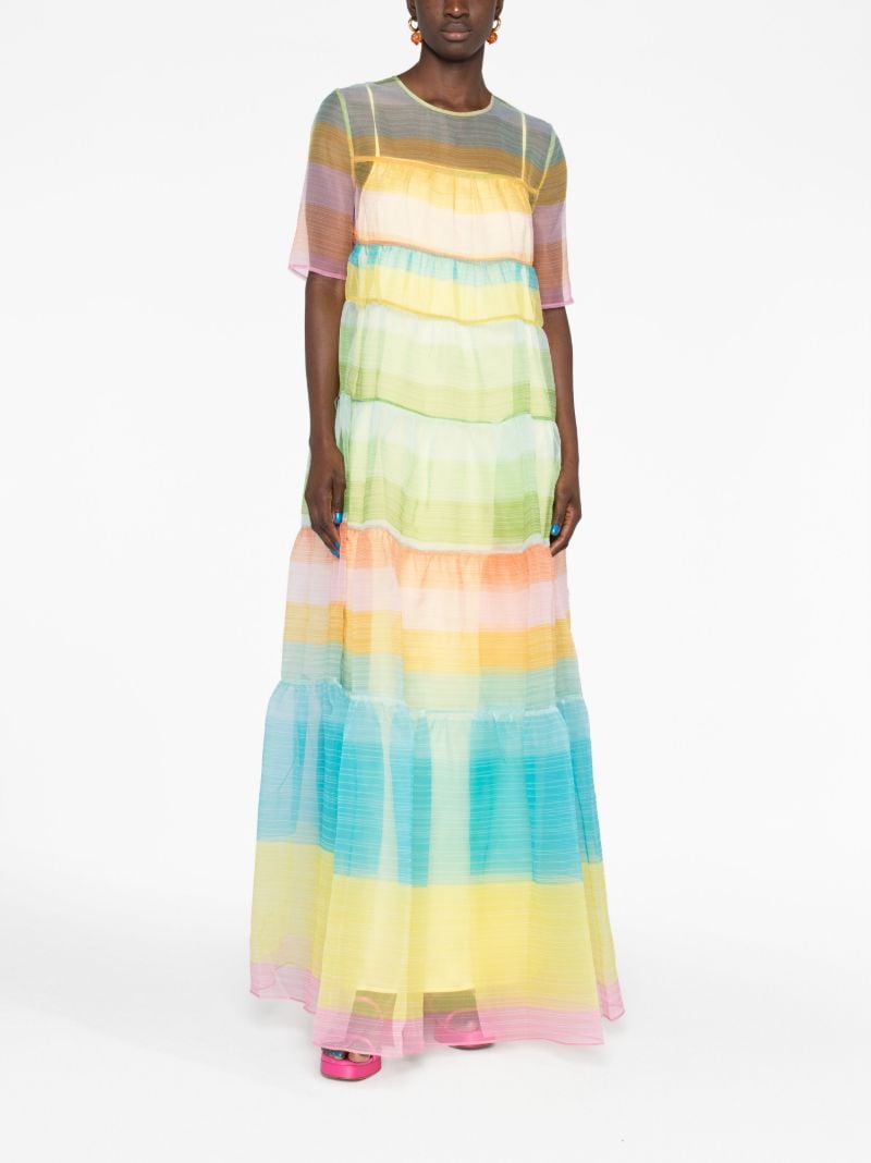 Green Hyacinth OmbrÃ_x0083_Â© Tiered Maxi Dress