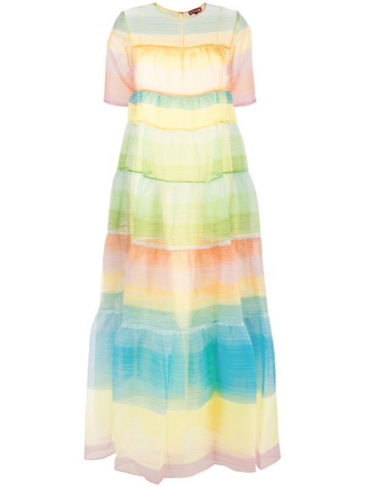 Green Hyacinth OmbrÃ_x0083_Â© Tiered Maxi Dress