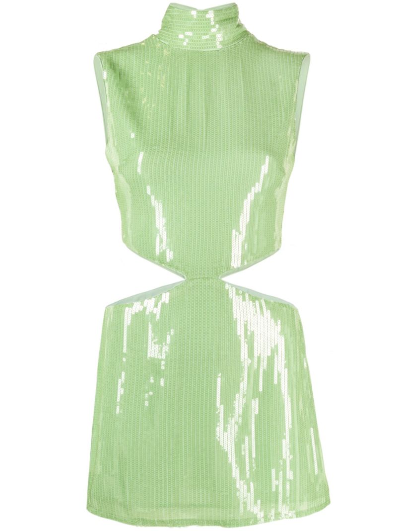 Green Baldassar Sequin-embellished Mini Dress