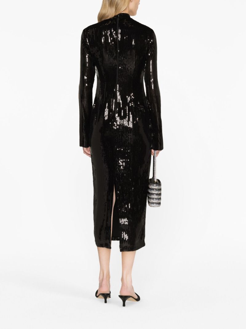 Black Lazarus Sequined Midi Dress
