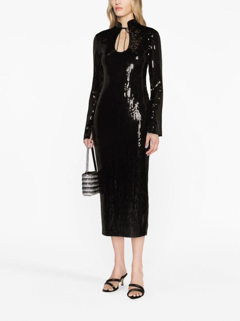 Black Lazarus Sequined Midi Dress