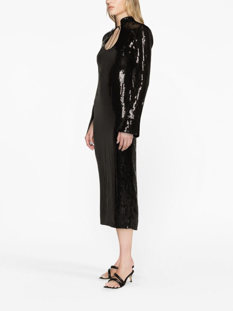 Black Lazarus Sequined Midi Dress