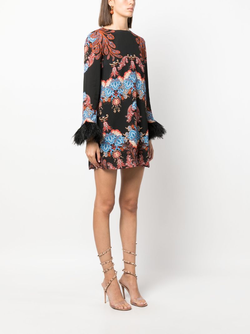 Black Cocoa Paisley-print Mini Dress